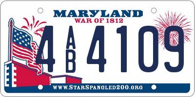 MD license plate 4AB4109