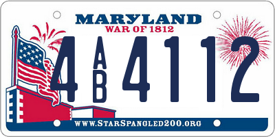MD license plate 4AB4112