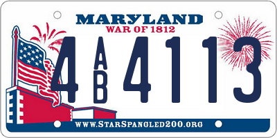 MD license plate 4AB4113