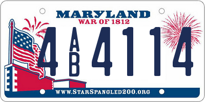 MD license plate 4AB4114