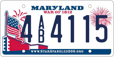 MD license plate 4AB4115