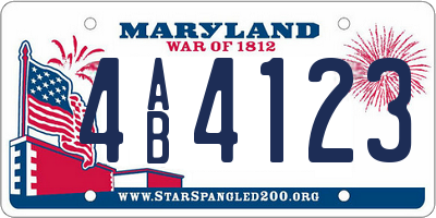 MD license plate 4AB4123