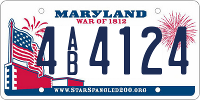 MD license plate 4AB4124