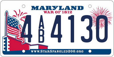 MD license plate 4AB4130