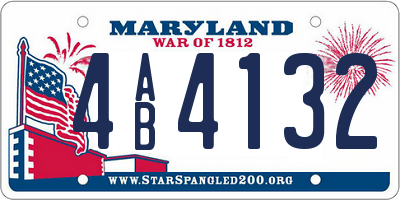 MD license plate 4AB4132