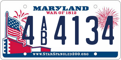 MD license plate 4AB4134