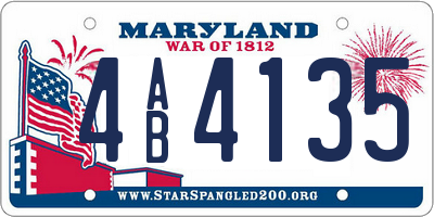 MD license plate 4AB4135