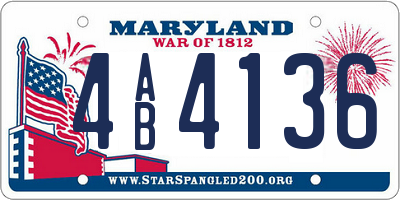 MD license plate 4AB4136