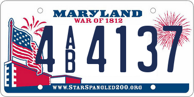 MD license plate 4AB4137