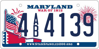 MD license plate 4AB4139