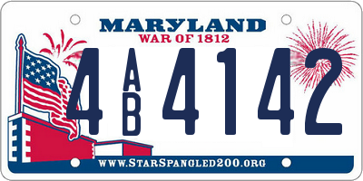 MD license plate 4AB4142