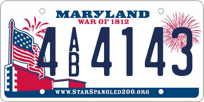 MD license plate 4AB4143