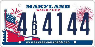 MD license plate 4AB4144