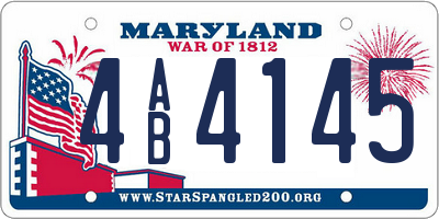 MD license plate 4AB4145