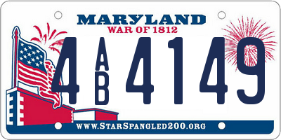 MD license plate 4AB4149
