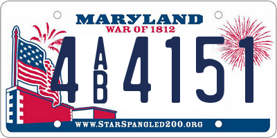 MD license plate 4AB4151