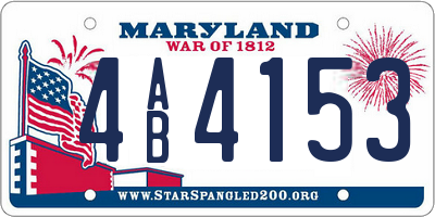MD license plate 4AB4153