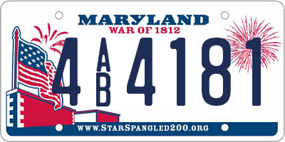 MD license plate 4AB4181