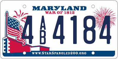 MD license plate 4AB4184
