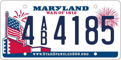 MD license plate 4AB4185