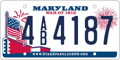MD license plate 4AB4187