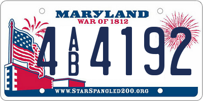 MD license plate 4AB4192