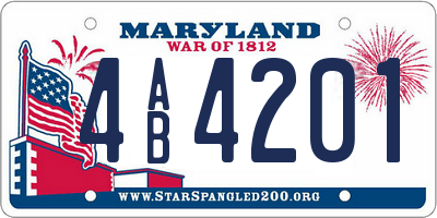 MD license plate 4AB4201