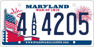 MD license plate 4AB4205