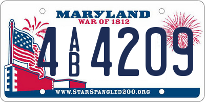 MD license plate 4AB4209