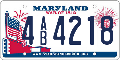 MD license plate 4AB4218