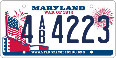 MD license plate 4AB4223