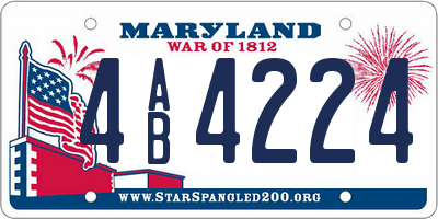 MD license plate 4AB4224