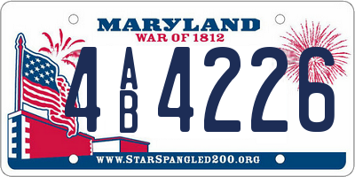 MD license plate 4AB4226
