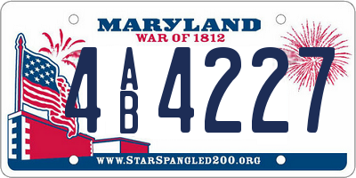 MD license plate 4AB4227