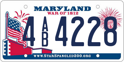 MD license plate 4AB4228