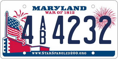MD license plate 4AB4232