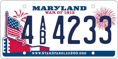 MD license plate 4AB4233