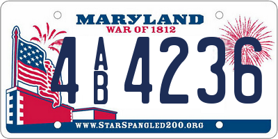 MD license plate 4AB4236