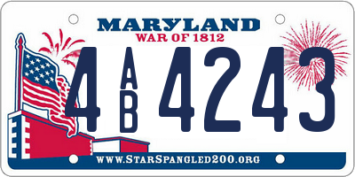 MD license plate 4AB4243
