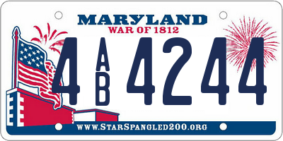 MD license plate 4AB4244