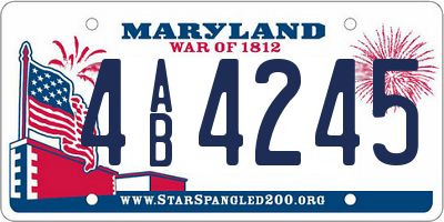 MD license plate 4AB4245