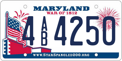 MD license plate 4AB4250