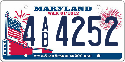 MD license plate 4AB4252