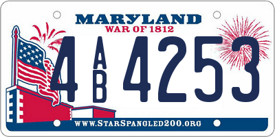 MD license plate 4AB4253