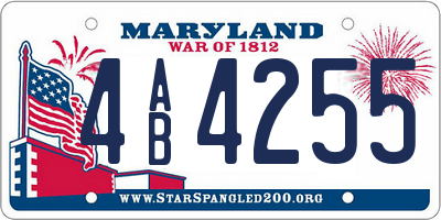 MD license plate 4AB4255