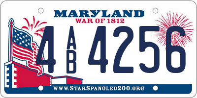 MD license plate 4AB4256