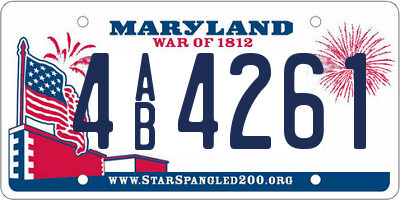 MD license plate 4AB4261