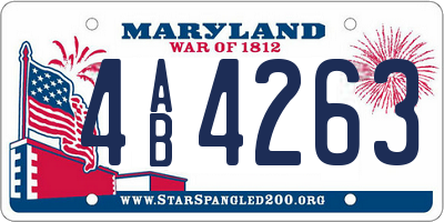 MD license plate 4AB4263