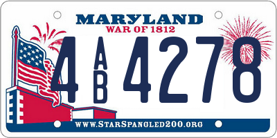 MD license plate 4AB4278