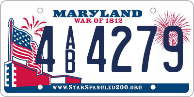 MD license plate 4AB4279
